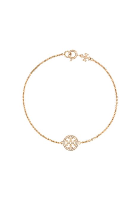 Gold  Miller cut-out logo bracelet - women